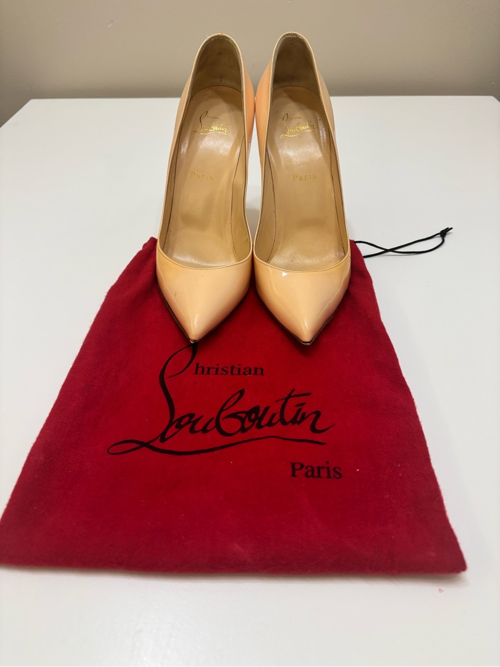 Christian Louboutin So Kate 120mm Blush Nude Patent Leather Pump | Size 39